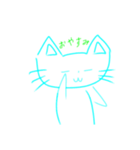 ゆるかわにゃんこ（水色ねこ）（個別スタンプ：4）