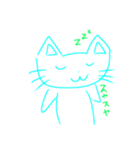 ゆるかわにゃんこ（水色ねこ）（個別スタンプ：5）