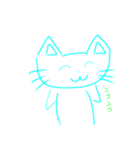 ゆるかわにゃんこ（水色ねこ）（個別スタンプ：6）