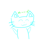 ゆるかわにゃんこ（水色ねこ）（個別スタンプ：10）