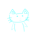 ゆるかわにゃんこ（水色ねこ）（個別スタンプ：14）