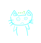 ゆるかわにゃんこ（水色ねこ）（個別スタンプ：15）