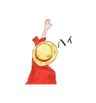 挙手するONE PIECE（個別スタンプ：1）