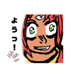 手描き漫画 妖怪少年スタンプ（個別スタンプ：1）