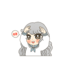 女の子と白わんこ（個別スタンプ：3）