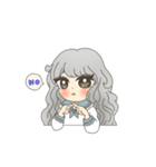 女の子と白わんこ（個別スタンプ：4）