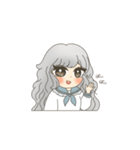 女の子と白わんこ（個別スタンプ：5）