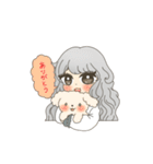 女の子と白わんこ（個別スタンプ：6）