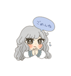 女の子と白わんこ（個別スタンプ：7）