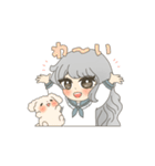 女の子と白わんこ（個別スタンプ：8）