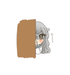 女の子と白わんこ（個別スタンプ：11）