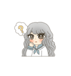 女の子と白わんこ（個別スタンプ：12）