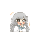 女の子と白わんこ（個別スタンプ：16）
