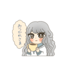 女の子と白わんこ（個別スタンプ：17）