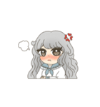女の子と白わんこ（個別スタンプ：21）