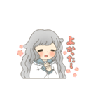 女の子と白わんこ（個別スタンプ：22）