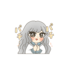 女の子と白わんこ（個別スタンプ：24）