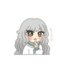 女の子と白わんこ（個別スタンプ：27）