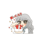 女の子と白わんこ（個別スタンプ：32）