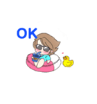 青色のあいさつ（個別スタンプ：4）