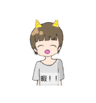 茶髪の自由な女の子（個別スタンプ：13）
