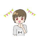 茶髪の自由な女の子（個別スタンプ：34）