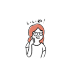 眼鏡のけいこさん（個別スタンプ：1）