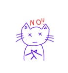 ゆるかわにゃんこ（紫色ねこ）（個別スタンプ：2）