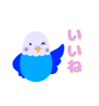 けなげに応援＆共感する青インコ（個別スタンプ：5）