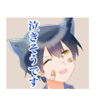 男女キャラクターと猫（個別スタンプ：38）