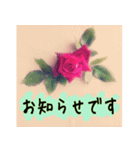 連絡お知らせ 敬語で大人な花写真（個別スタンプ：3）