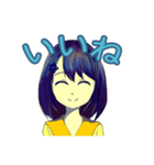青髪の女の子（個別スタンプ：3）