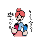 ミニキャラの女の子たち（個別スタンプ：16）