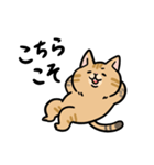 敬語でひとこと返信 茶ねこ（個別スタンプ：8）