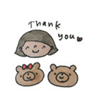 手書き「ゆきちゃんと仲間たち②」（個別スタンプ：1）