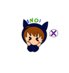 猫耳パーカー女子スタンプ。（個別スタンプ：2）