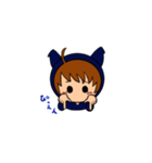 猫耳パーカー女子スタンプ。（個別スタンプ：6）