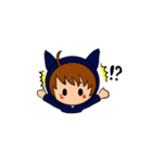 猫耳パーカー女子スタンプ。（個別スタンプ：7）