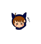 猫耳パーカー女子スタンプ。（個別スタンプ：8）