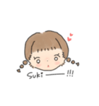 かわいいおさげのおんなのこ（個別スタンプ：1）
