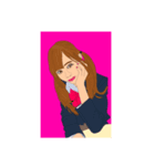 女の子の絵スタンプ（個別スタンプ：7）