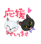 【黒猫＆白猫】夏のペットたち（個別スタンプ：11）