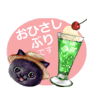 【黒猫＆白猫】夏のペットたち（個別スタンプ：18）