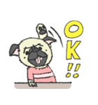 パグ犬プルーちゃん（個別スタンプ：1）