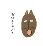 顔長めの猫たち（個別スタンプ：4）
