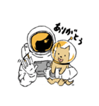 宇宙犬と宇宙飛行士（個別スタンプ：1）