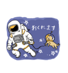 宇宙犬と宇宙飛行士（個別スタンプ：2）