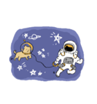 宇宙犬と宇宙飛行士（個別スタンプ：16）