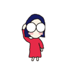 おかっぱめがねさんとねこ（個別スタンプ：2）