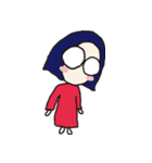 おかっぱめがねさんとねこ（個別スタンプ：3）